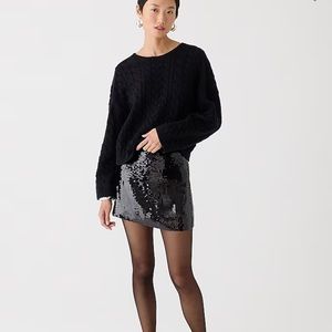 J crew tie back cable knit sweater